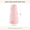 MACKENZIE-CHILDS Ceramic Heart Vase, Unique Flower-Vase Decor, Short, Pink-and-White Rosy Check