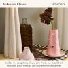 MACKENZIE-CHILDS Ceramic Heart Vase, Unique Flower-Vase Decor, Short, Pink-and-White Rosy Check