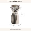 MACKENZIE-CHILDS Doodles Vase, Decorative Ceramic Vase, Dress