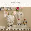 MACKENZIE-CHILDS Doodles Vase, Decorative Ceramic Vase, Lady Head