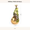 MACKENZIE-CHILDS Fergal Frog on Ball, Cute Frog Statue, Unique Frog Decoration for Bathroom or Living Room
