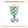 MACKENZIE-CHILDS Pedestal Vase, Decorative Centerpiece and Flower Holder, Green-and-White Emerald Check(Emerald Check)