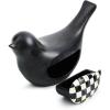 MACKENZIE-CHILDS Birdy Hide-a-Key, Decorative Outside Key Hider, Black-and-White Courtly Check