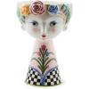 MACKENZIE-CHILDS Ceramic Vase, Unique Decorative Vase, Tall, Rosy Meadow Lady(Tall)
