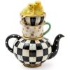 MACKENZIE-CHILDS Courtly Chickatee Teapot, Cute Tea Kettle and Chick Spring Decor