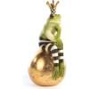 MACKENZIE-CHILDS Fergal Frog on Ball, Cute Frog Statue, Unique Frog Decoration for Bathroom or Living Room