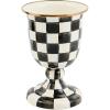 MACKENZIE-CHILDS Pedestal Vase, Decorative Centerpiece and Flower Holder, Green-and-White Emerald Check(Courtly Check)