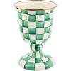 MACKENZIE-CHILDS Pedestal Vase, Decorative Centerpiece and Flower Holder, Green-and-White Emerald Check(Emerald Check)