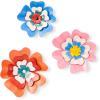 MACKENZIE-CHILDS Set of 3 Decorative Magnets, Magnetic Art for Metal Items and Refrigerator Decor, Dolce Vita Flower