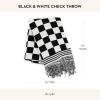 MACKENZIE-CHILDS Throw Blanket, Decorative Blanket for Couch or Bed, 50″ x 60″, Black-and-White Check
