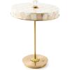MACKENZIE-CHILDS LED Rechargeable Disk Table Lamp, Cordless Touch Lamp, Gray-and-White Sterling Check(Mocha Check)
