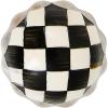 MACKENZIE-CHILDS Petit Four Platinum Round Knob, Decorative Drawer and Cabinet Handle, Black-and-White Courtly Check(Courtly Check Platinum)