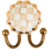 MACKENZIE-CHILDS Round Hook, Decorative Wall Hook, Brown-and-White Mocha Check(Mocha Check)