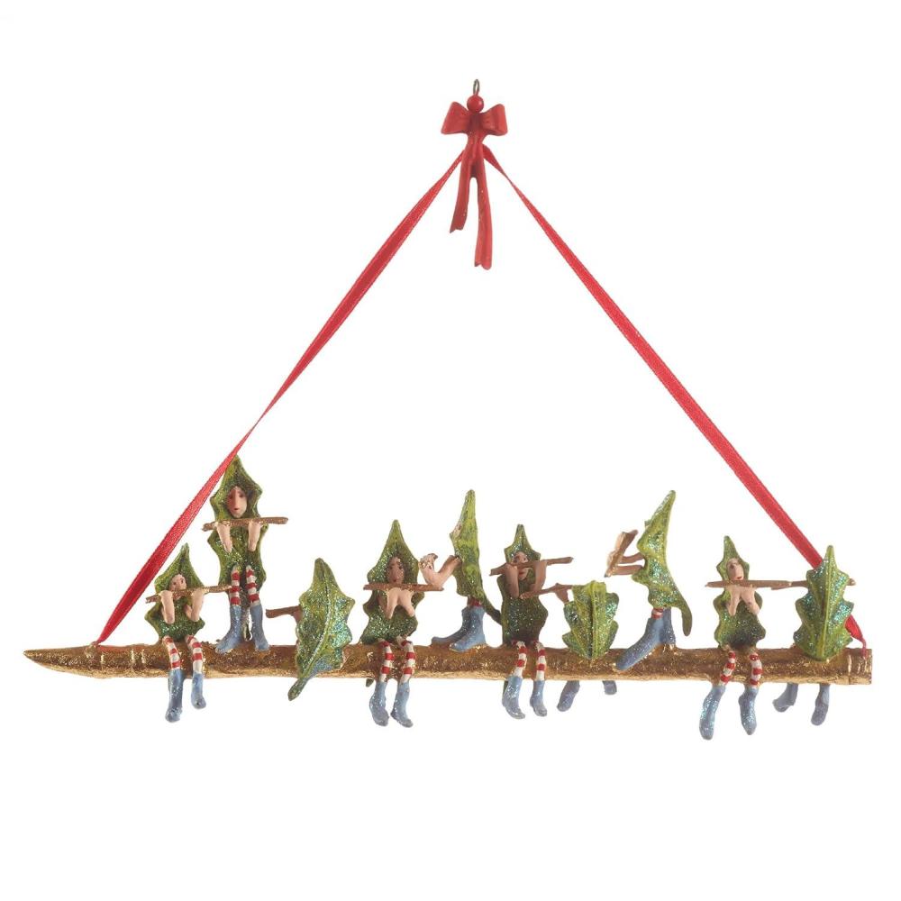 imageMACKENZIECHILDS Patience Brewster 12 Days Christmas Ornament Decorative Hanging Ornament for Christmas Tree 9 Drummers Drumming10 Pipers Piping