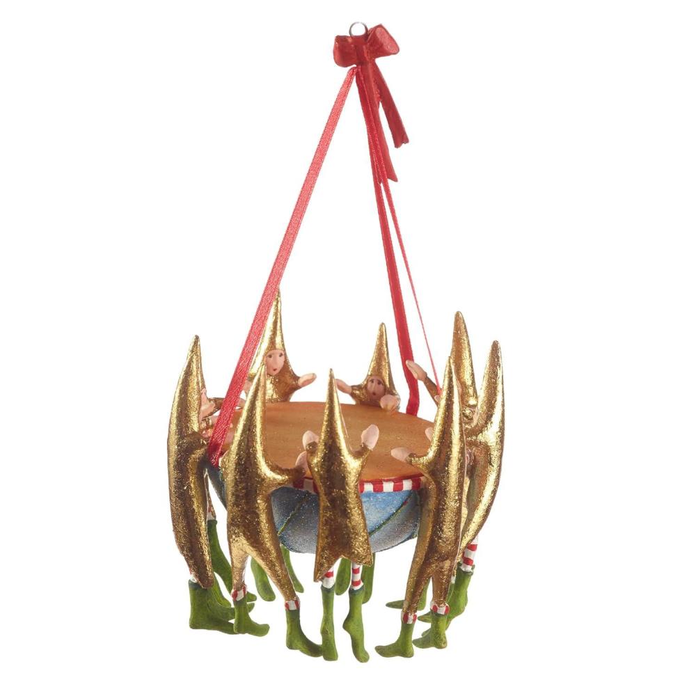 imageMACKENZIECHILDS Patience Brewster 12 Days Christmas Ornament Decorative Hanging Ornament for Christmas Tree 9 Drummers Drumming9 Drummers