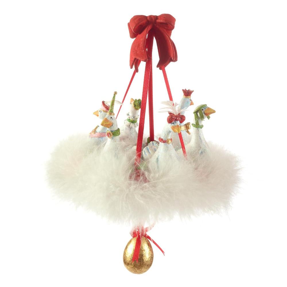 imageMACKENZIECHILDS Patience Brewster 12 Days Christmas Ornament Decorative Hanging Ornament for Christmas Tree 9 Drummers DrummingGeese Alaying