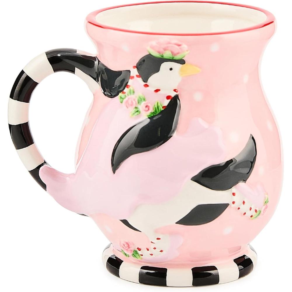 imageMACKENZIECHILDS Patience Brewster MiIllicent Penguin Ceramic Mug Cute Coffee Mug and Tea Mug
