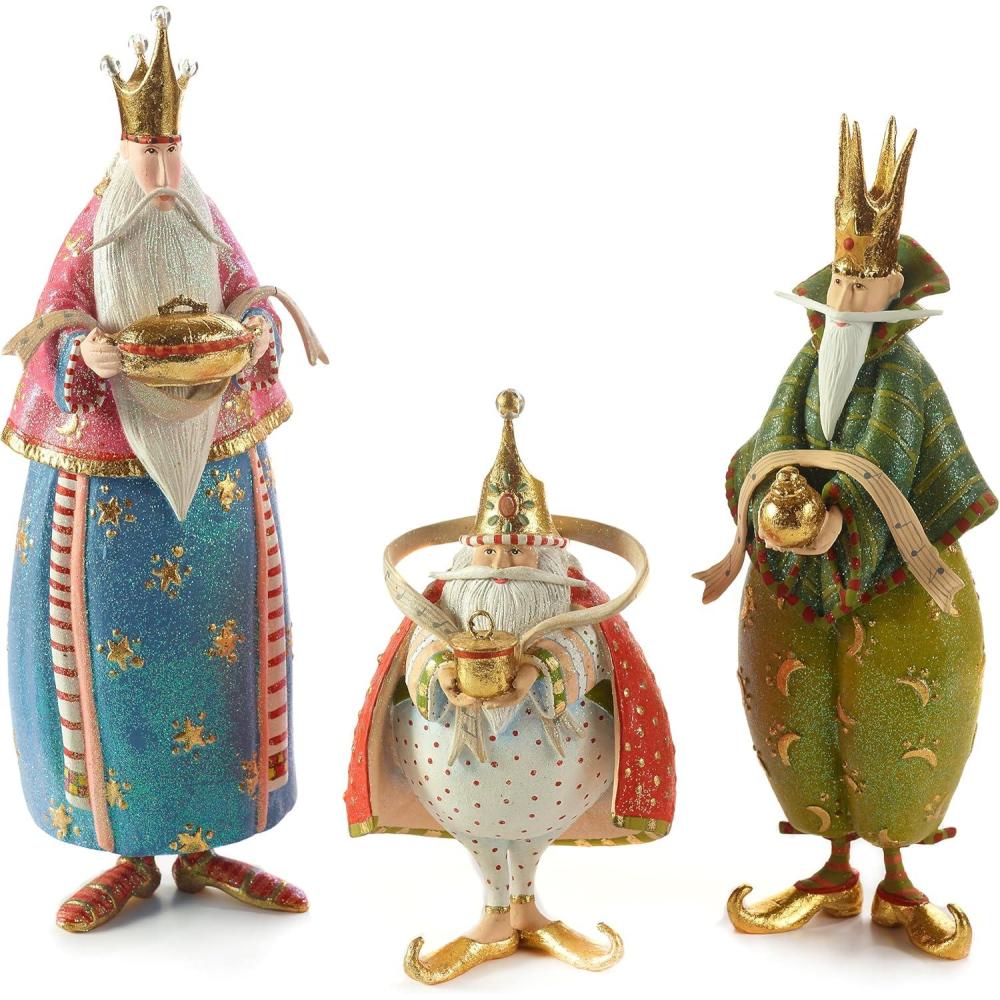 imageMACKENZIECHILDS Patience Brewster Nativity Cherub Angels Arch Set Nativity Scene Christmas Decor Set of 4 FiguresMagi Figures