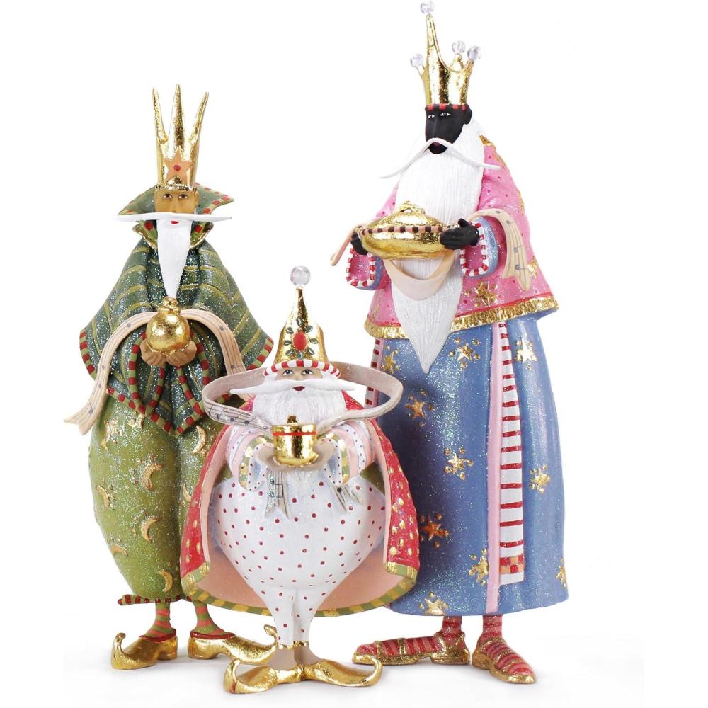 imageMACKENZIECHILDS Patience Brewster Nativity Cherub Angels Arch Set Nativity Scene Christmas Decor Set of 4 FiguresWorld Magi Figures