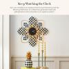 MACKENZIE-CHILDS Blooming Wall Clock, Rustic Flower Wall Clock for Living Room or Bedroom, Black-and-White Wall-Clock Decor