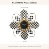 MACKENZIE-CHILDS Blooming Wall Clock, Rustic Flower Wall Clock for Living Room or Bedroom, Black-and-White Wall-Clock Decor