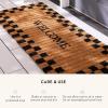 MACKENZIE-CHILDS Double-Door Entrance Mat, Decorative Outdoor Coir Doormat, Double Front-Door Mat and Welcome Mat, Welcome Checked(Welcome Checked)