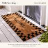 MACKENZIE-CHILDS Double-Door Entrance Mat, Decorative Outdoor Coir Doormat, Double Front-Door Mat and Welcome Mat, Welcome Checked(Welcome Checked)