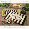 MACKENZIE-CHILDS Entrance Mat, Decorative Outdoor Front Door Mat, Coir Door Mat, Always Flowers(Awning Stripe)
