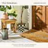 MACKENZIE-CHILDS Entrance Mat, Decorative Outdoor Front Door Mat, Coir Door Mat, Always Flowers(Braided Welcome)