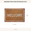 MACKENZIE-CHILDS Entrance Mat, Decorative Outdoor Front Door Mat, Coir Door Mat, Always Flowers(Braided Welcome)