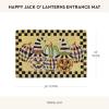 MACKENZIE-CHILDS Entrance Mat, Decorative Outdoor Front Door Mat, Coir Door Mat, Always Flowers(Happy Jack O’ Lanterns)