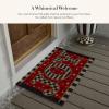 MACKENZIE-CHILDS Entrance Mat, Decorative Outdoor Front Door Mat, Coir Door Mat, Always Flowers(Joy)