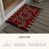 MACKENZIE-CHILDS Entrance Mat, Decorative Outdoor Front Door Mat, Coir Door Mat, Always Flowers(Joy)