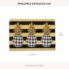 MACKENZIE-CHILDS Entrance Mat, Decorative Outdoor Front Door Mat, Coir Door Mat, Always Flowers(Pineapple)