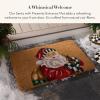 MACKENZIE-CHILDS Entrance Mat, Decorative Outdoor Front Door Mat, Coir Door Mat, Always Flowers(Santa With Presents)