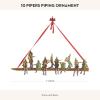 MACKENZIE-CHILDS Patience Brewster 12 Days Christmas Ornament, Decorative Hanging Ornament for Christmas Tree, 9 Drummers Drumming(10 Pipers Piping)