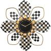 MACKENZIE-CHILDS Blooming Wall Clock, Rustic Flower Wall Clock for Living Room or Bedroom, Black-and-White Wall-Clock Decor