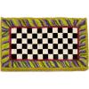 MACKENZIE-CHILDS Entrance Mat, Decorative Outdoor Front Door Mat, Coir Door Mat, Always Flowers(Courtly Check)