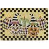 MACKENZIE-CHILDS Entrance Mat, Decorative Outdoor Front Door Mat, Coir Door Mat, Always Flowers(Happy Jack O’ Lanterns)