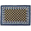 MACKENZIE-CHILDS Entrance Mat, Decorative Outdoor Front Door Mat, Coir Door Mat, Always Flowers(Royal Check)