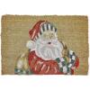 MACKENZIE-CHILDS Entrance Mat, Decorative Outdoor Front Door Mat, Coir Door Mat, Always Flowers(Santa With Presents)