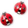 MACKENZIE-CHILDS Set of 2 Decorative Magnets, Magnets for Refrigerator Decor, Black-and-White Courtly Check Ladybug(Lady Bug)