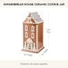 MACKENZIE-CHILDS Ceramic Cookie Jar, Christmas Container, 76-Ounce Capacity, Gingerbread House