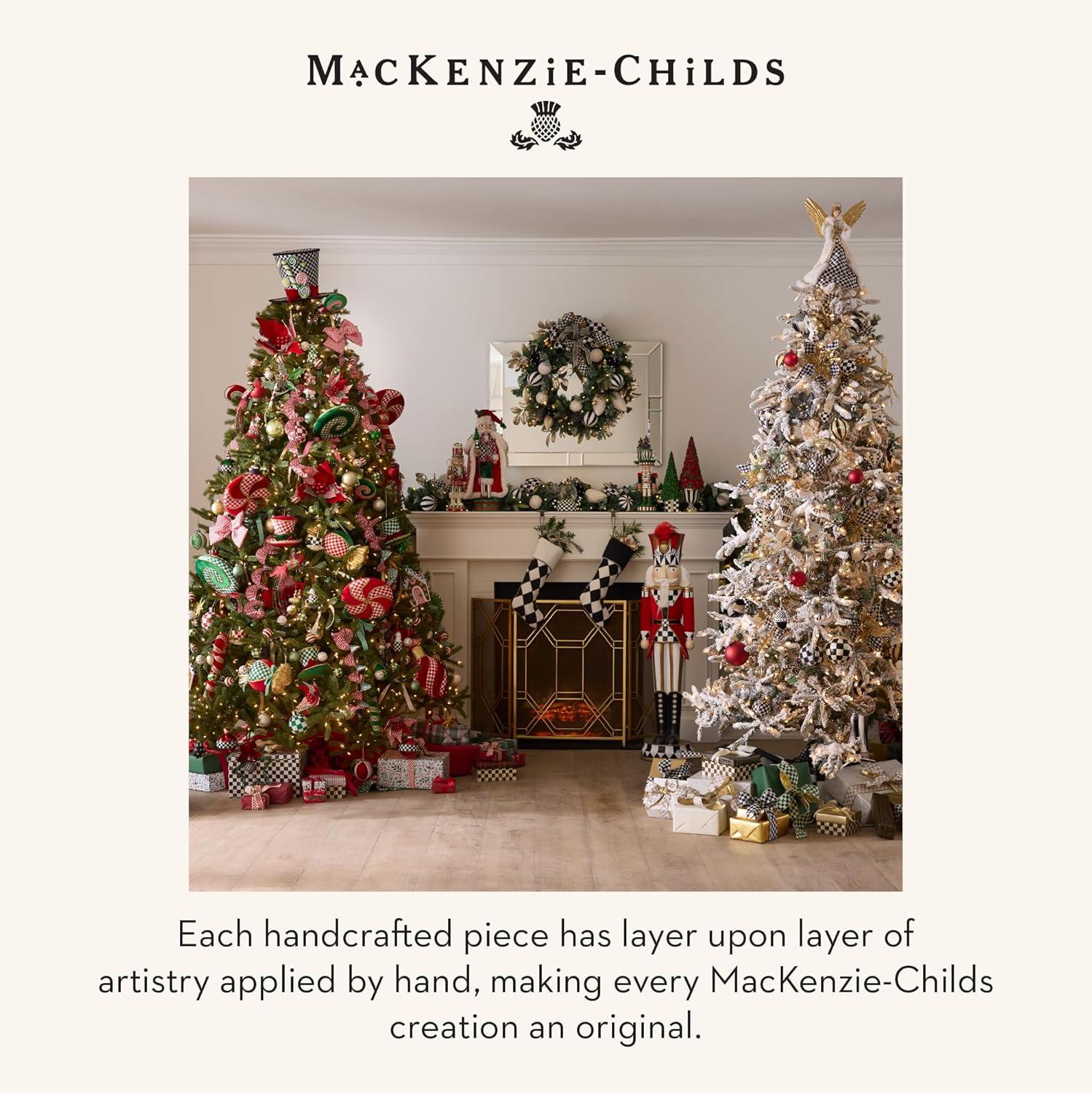 imageMACKENZIECHILDS Set of 3 Capiz Ball Ornaments Christmas Tree Decorations Set BlackandWhite Courtly NoelCourtly Noel