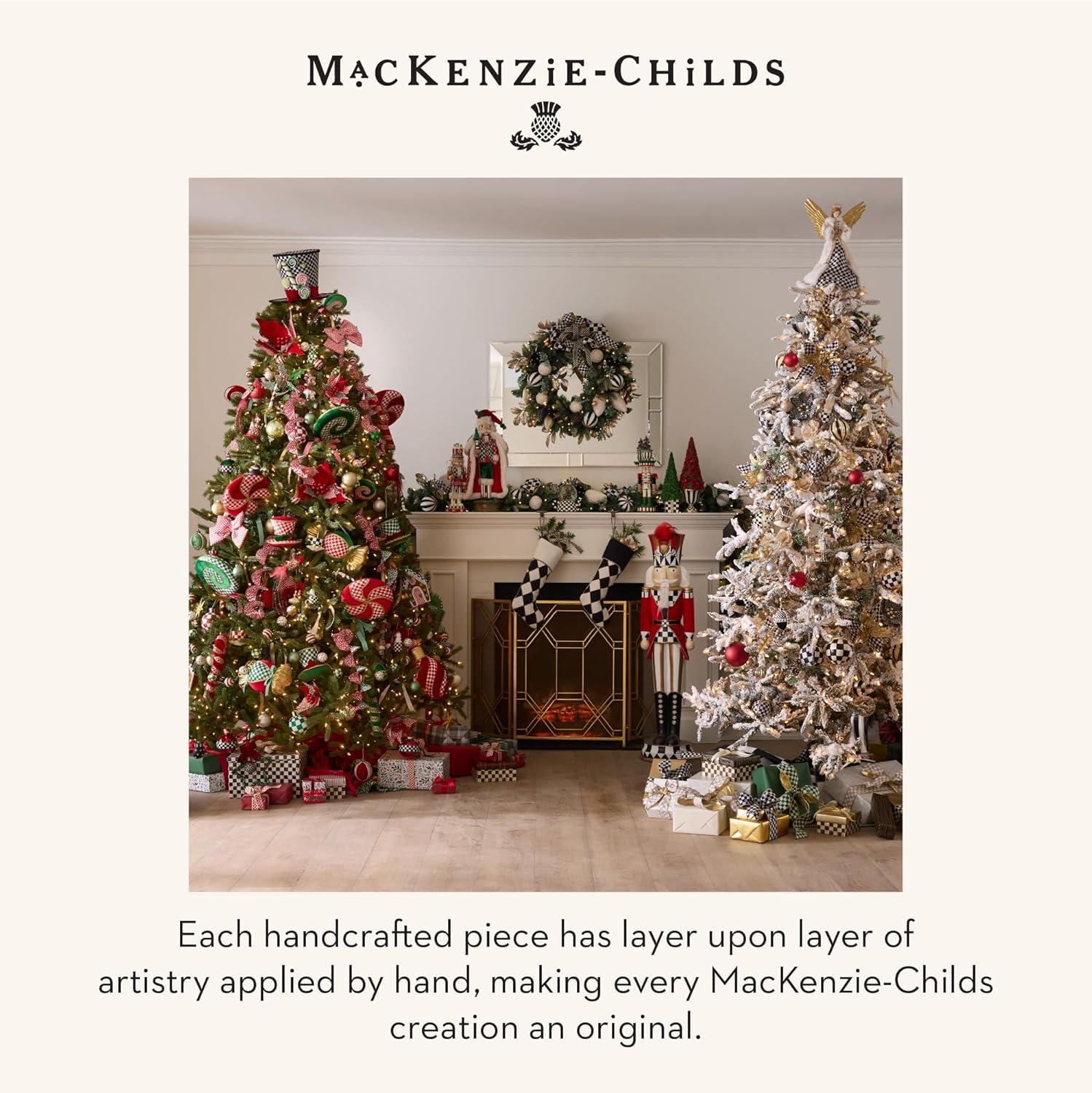 imageMACKENZIECHILDS Set of 3 Capiz Ball Ornaments Christmas Tree Decorations Set BlackandWhite Courtly NoelCourtly Noel Stripe