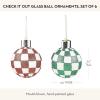 MACKENZIE-CHILDS Set of 4 Glass Ornaments, Christmas Tree Decorations, Check It Out Santa(Check-It Out Ball)