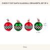 MACKENZIE-CHILDS Set of 4 Glass Ornaments, Christmas Tree Decorations, Check It Out Santa(Check-It Out Santa)