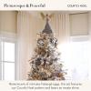 MACKENZIE-CHILDS Set of 4 Glass Ornaments, Christmas Tree Decorations, Check It Out Santa(Courtly Noel Teardrop)