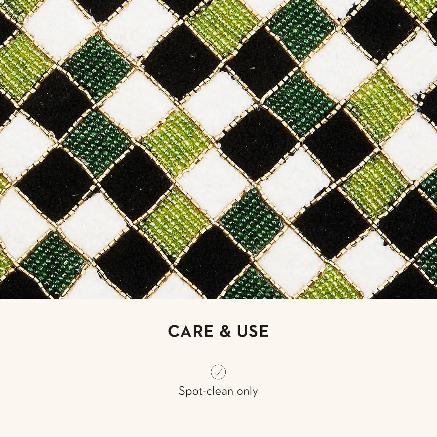 imageMACKENZIECHILDS Beaded Placemat Indoor Table Mat Lucky Clover