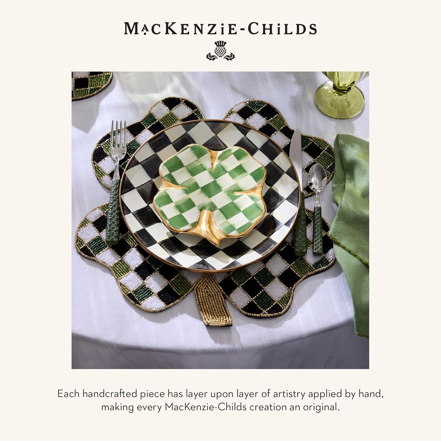 imageMACKENZIECHILDS Beaded Placemat Indoor Table Mat Lucky Clover